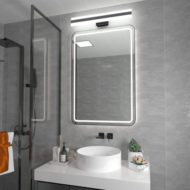 Aipsun 23.6in/24W Modern Black Vanity Light Frosted White Acrylic Up and Down LED Bathroom Vanity Light Fixtures(White Light 6000K) - Image 3